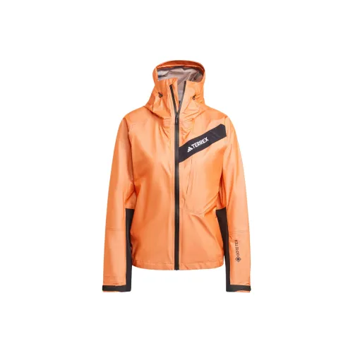 adidas Terrex Techrock Свет Gore Tex Активный Дождь Куртка Куртки Пальто Женские Half Impact Апельсин