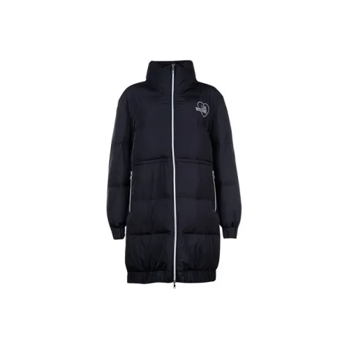 MOSCHINO Однотонный Воротник-стойка Пуховик Женский Черный