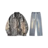 Комплект одежды (Черный топ + Винтажные синие джинсы)