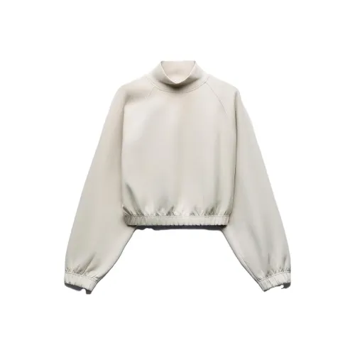 ZARA Белый Женские Свитшоты