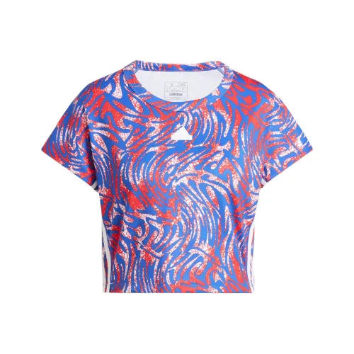 Adidas ExpressPerformance Рукав с оборванным плечом T-рубашка Женская Многоцветная