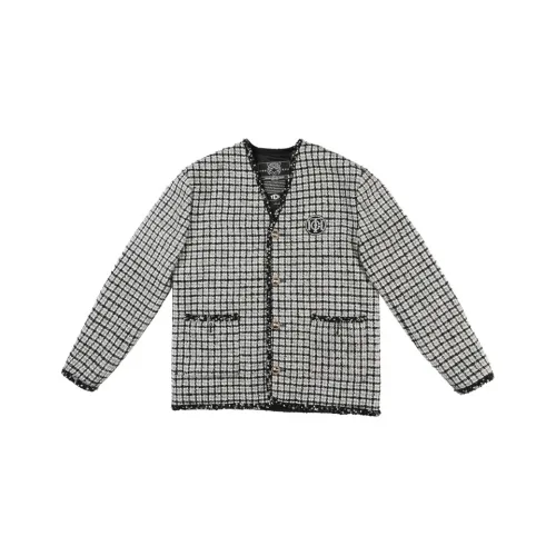 TCH Куртки Пальто Женские Черный Белый Клетка