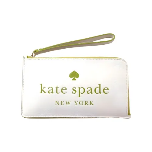 Kate Spade Кожа Клатч Средний Женская Белый и Травяной Зеленый
