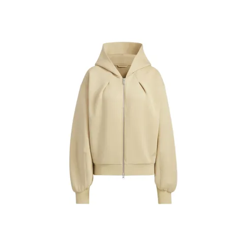 Adidas Spacer Full Zip Hoodie Куртки Пальто Женские Светлый хаки
