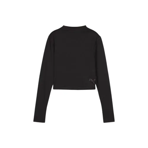 PUMA Т-рубашка с оборванным плечом женская черная