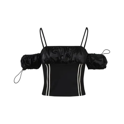 JAC FLEURANT Топ на бретелях Женский Черный