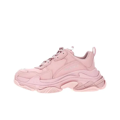 Balenciaga Triple S Satin Low Топ Толстоподошвенные кроссовки Женские Розовый