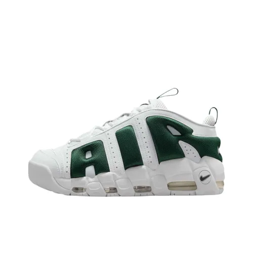 Nike Air More Uptempo Slip-on Устойчивый к истиранию Низкий Топ Винтажные баскетбольные кроссовки Унисекс Белый Зеленый