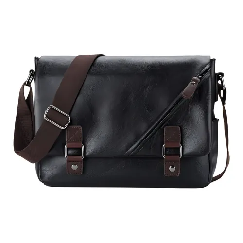 GEERDUN ПУ (полиуретан) Сумка через плечо Унисекс Черная