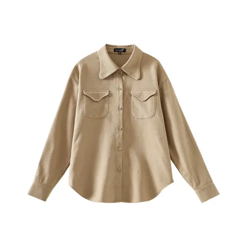 OUNIXUE Хаки Женские Рубашки