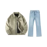 Зеленый мох + Светло-синий