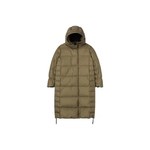 KRAKATAU FW21 Однотонный С капюшоном Утолщенный LONG DOWN JACKET Женские Коричневый