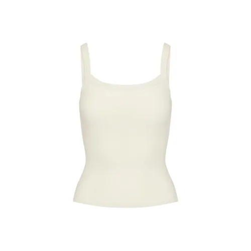 SKIMS Мягкий Lounge Scoop Шея Танк Топ на бретелях Женские Кость Кость