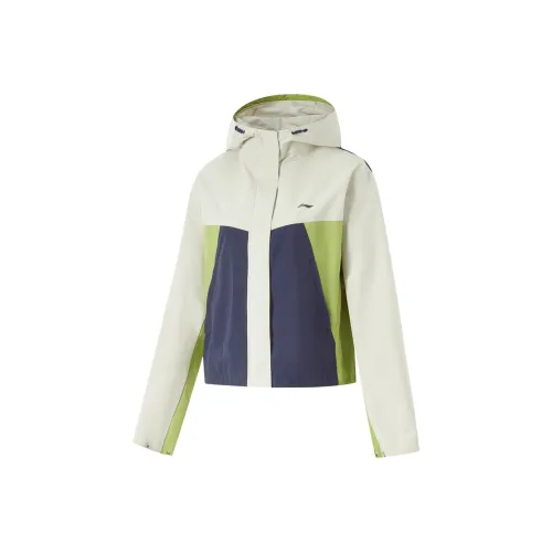 LINING Fitness Series Куртки Пальто Женские Серебряный Береза Серый Моховый Зеленый Глубокий Индиго