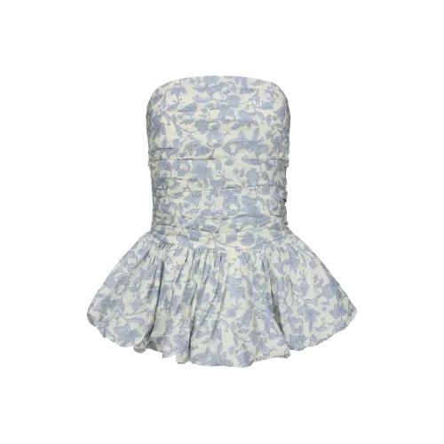 MTHE Без бретелек Топ Женский Синий