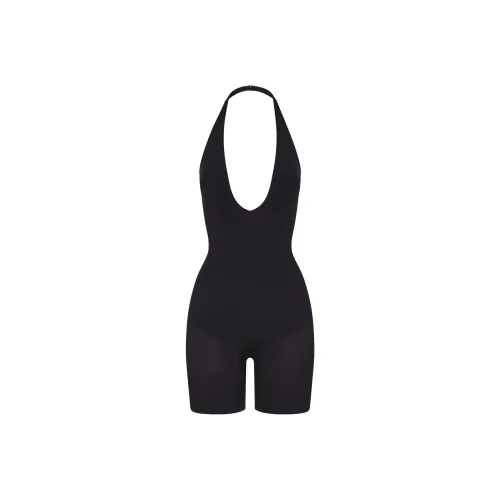 SKIMS Бесшовный Sculpt Deep Plunge Короткий Комбинезон BODYSUIT Женский Onyx Onyx