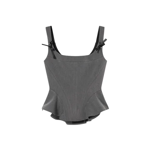 Ouyang Топ на бретелях Женский Moon Mist Серый