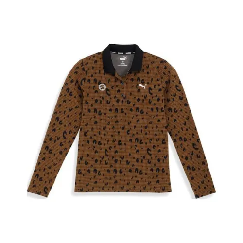 PUMA Golf Женские Поло Черного цвета