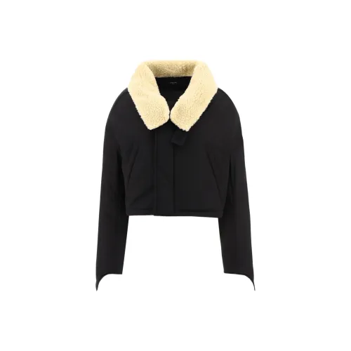 AMIRI Однотонный Отложной воротник Пуховик Женский Черный