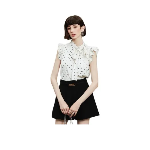 Caroline SS24 Шифон Рубашка Женская Сердце Цветочный Дизайн