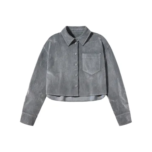 PSO Brand WHITE Series Рубашка Женская Серого цвета