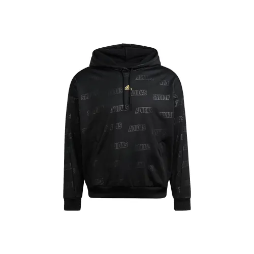 Adidas Embossed Monogram Флис Толстовка Толстовка Женские Черный