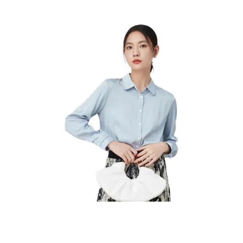 MIHUANG Рубашка Женская Светло-Синяя