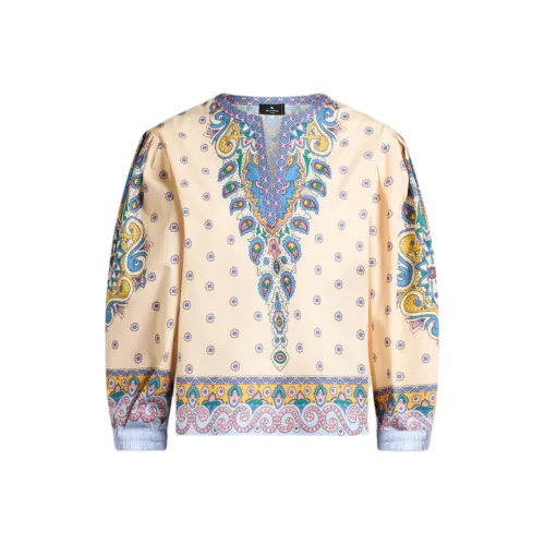 ETRO Printed Cotton Shirt Women's Apricot ЭТРО Printed Хлопковая Рубашка Женская Абрикос