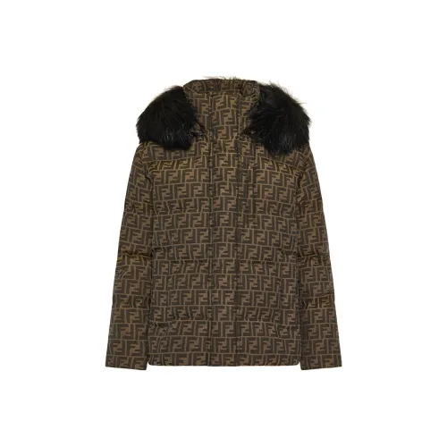 FENDI FW21 Пуховик Женский Коричневый