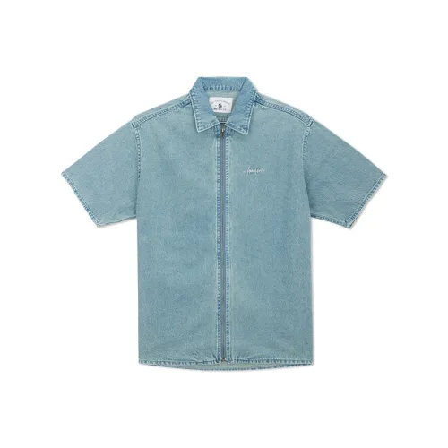 MIND ERROR Рубашка Унисекс Выстиранный Синий