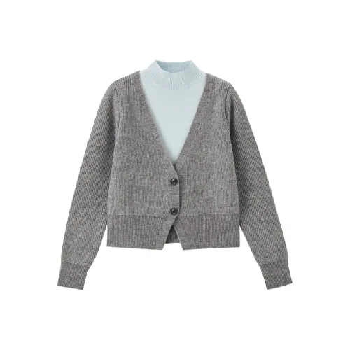 Giordano 04 Серый и Синий Женский Трикотаж