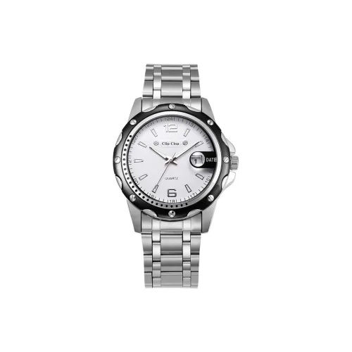 Clip Clop Кварцевый механизм стальной ремешок мужские часы белый циферблат