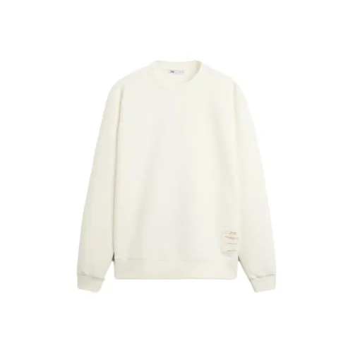ZARA Белый Мужской Свитшот