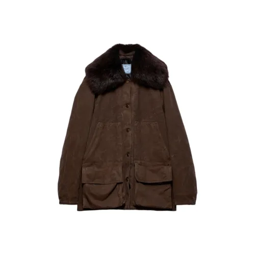 PRADA SS25 Куртки и Пальто Женские Коричневый