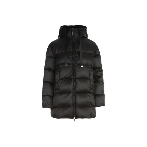 MaxMara Однотонный С капюшоном Пуховик Женские Черный