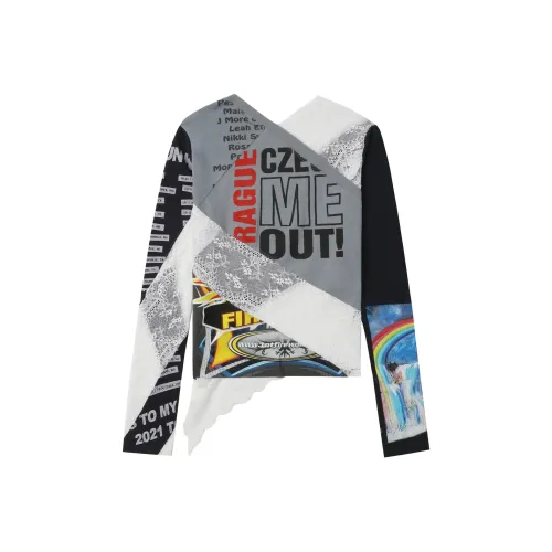 Marine Serre T-Shirt Женская Night Owl Черный