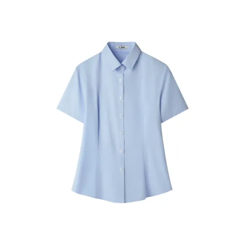 HLA Рубашка Женская Светло-Синяя Полосатая
