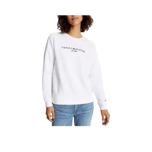 Tommy Hilfiger Вышитый Tommy Логотип Свитшот HOODIES Свитшот Женские Белые