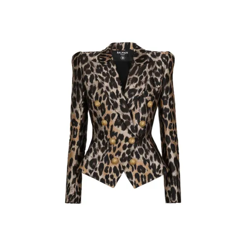 BALMAIN Леопардовый принт Женские Куртки