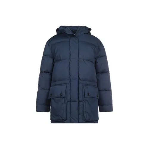 KENZO Однотонный Свободный крой MID Длина Пуховик Женский Темно-синий