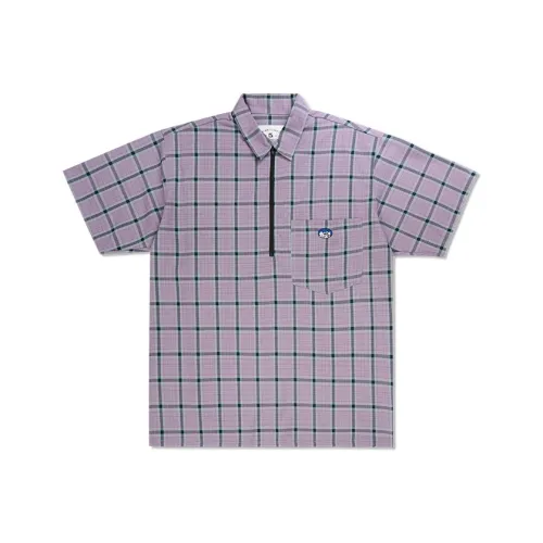 MIND ERROR Поло Унисекс Фиолетовая Клетка