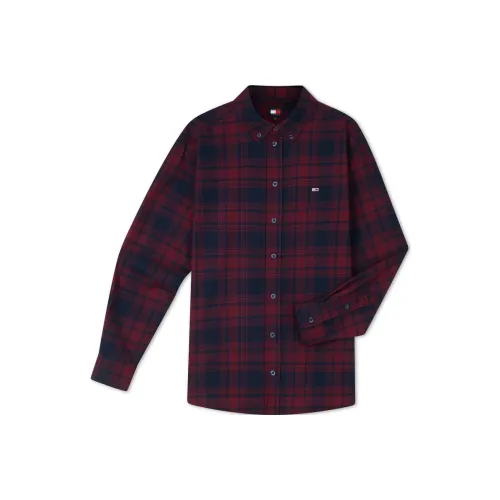 Tommy Hilfiger Женская рубашка красный синий в клетку