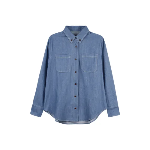 MIGU Светло-синие Женские Рубашки