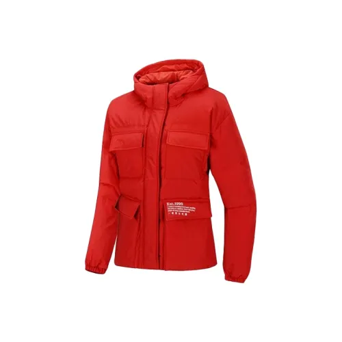 Женский пуховик с подкладкой цвет бычий красный