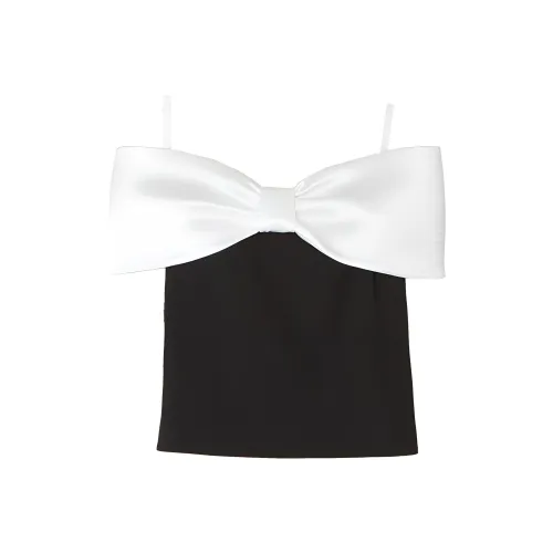 CatPunch Топ на бретелях Женский Черный Белый