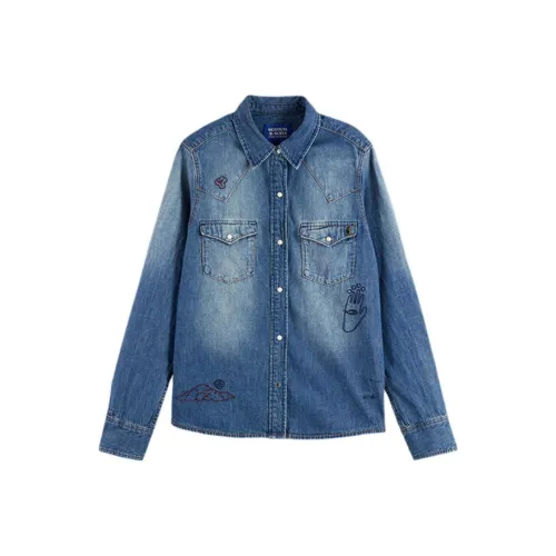 Scotch Soda FW24 Рубашка Женская Джинсовый Синий