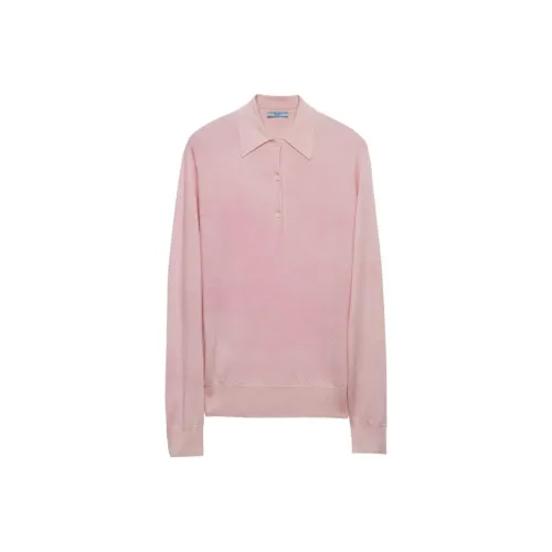 PRADA SS24 Кашемир Свитер Женский Светло-Розовый