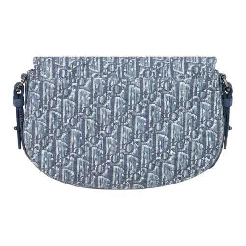 DIOR Хлопок Седло Сумка Курьерская сумка Сумка на плечо Унисекс Синий