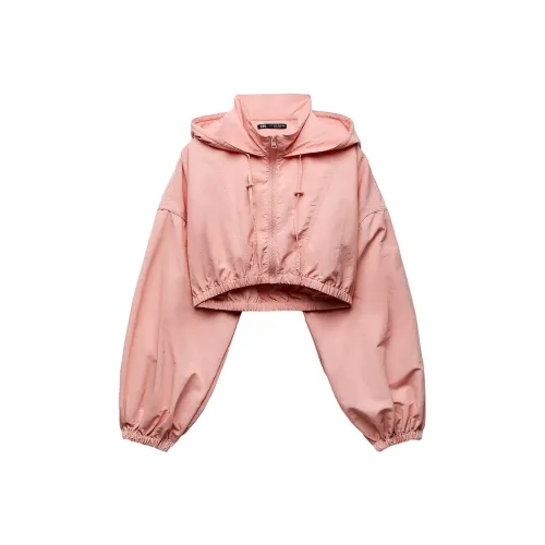 ZARA Розово-красные Женские Куртки