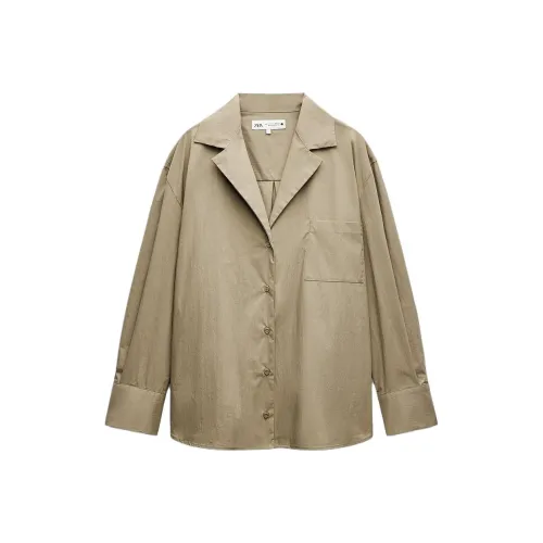 ZARA ZW Series Зеленые Женские Рубашки